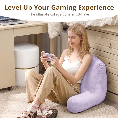 Image of Sasttie Reading Pillow for Bed, Back Pillow for Sitting Up, Lavender