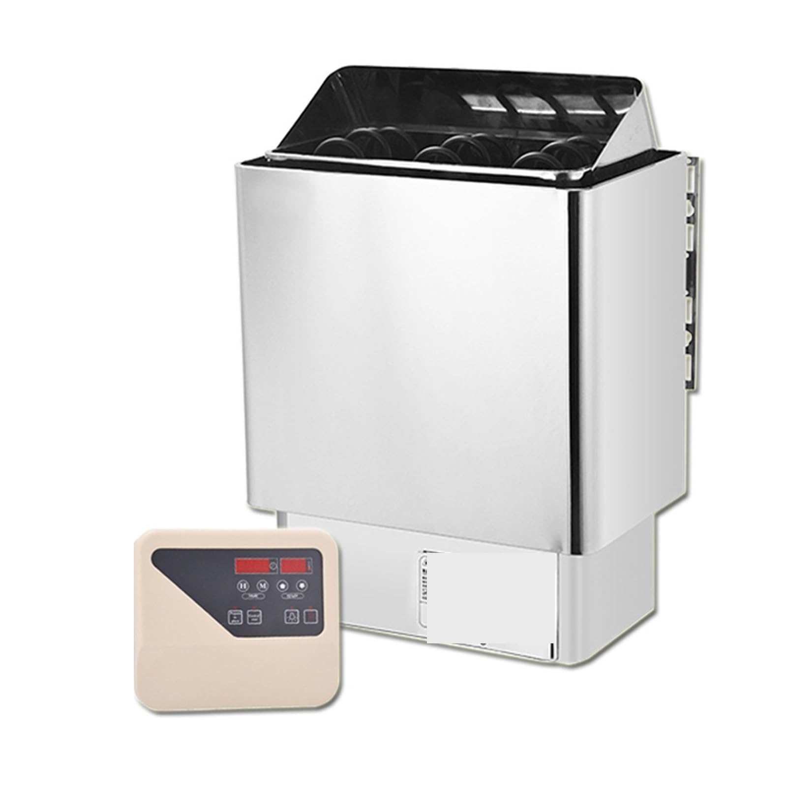 Heimsauna, Schwitzsaunaofen mit interner Steuerung und externer, Trockendampfofen, gewerblicher Haushalt, kleine Trockendampfmaschine aus Edelstahl Sanfter Dampf(Knob,6W)