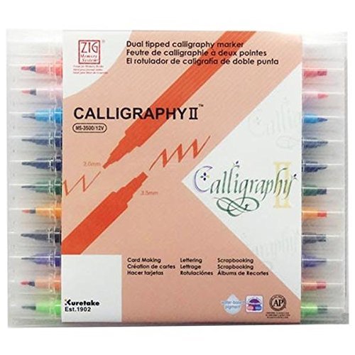Wu Bamboo ZIG Calligraphy II MS feutre japonais pointe biseautée 3500/12 V