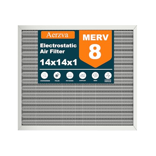 14x14x1 Reusable Air Filter, Washable, MERV 8, Permanent Electrostatic Air