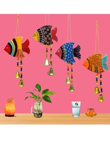 Hanging Fish Hand-Painted Main Door Latkan Toran For Garden Decorative