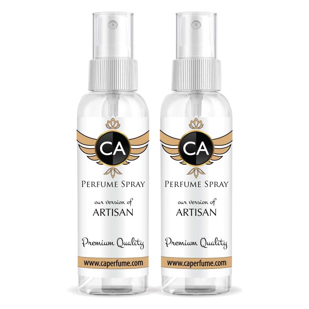 CA Perfume Eco Refill Impression of Artisan For Men Concentrated Cologne Long Lasting Eau de Parfum Spray Refillable Atomizer Bottle 2 Fl Oz/60ml X2