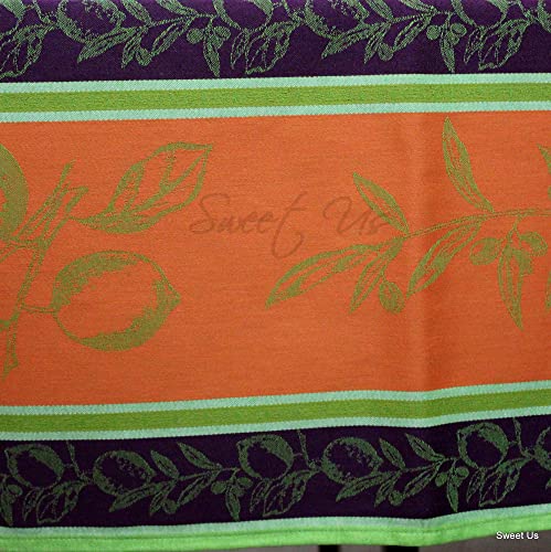 Sweet Us Wipeable Tablecloth Spill Resistant Teflon Coated Floral Cotton French Provencal Jacquard Tablecloth For Rectangle Tables Green Citron Verte 62 X 98 In #TOP4