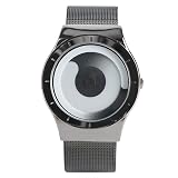 OSOLVE Bracciale in pelle Orologi da uomo creativi Future Graphic Sense Swirl Face Orologio al quarzo Acciaio inossidabile Donna Uomo Coppia da polso