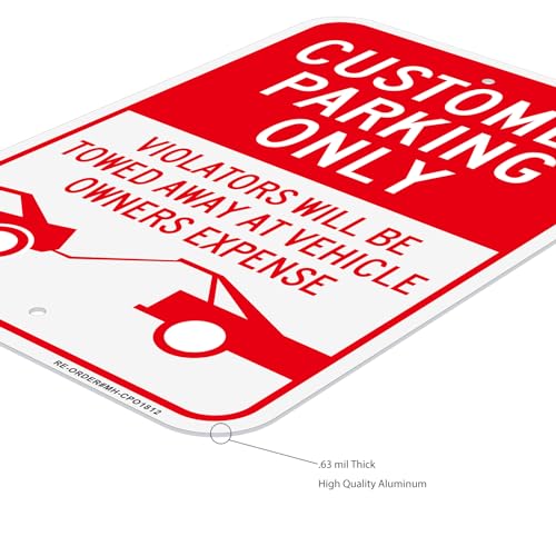 Panneau Customer Parking Only en lot de 2 pour stationnement - 5