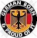 Deutschland Deutscher Born & Proud Deutschland 100 mm (10,2 cm) Vinyl Bumper Aufkleber, Aufkleber