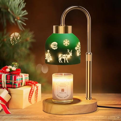 Lukasa Christmas Gifts, Christmas Candle Warmer Lamp, with Timer and Dimmer, Adjustable Height Candle Lamp, Wax Melt Warmer for Scented Jar Candles, Christmas Gifts for Women Mom Girls Teens Adults