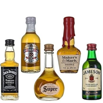 バーボン　ウイスキー ミニボトルセット 5本 Amazon.co.jp: ミニチュア ウイスキー 飲み比べ5本セット 50ml×5