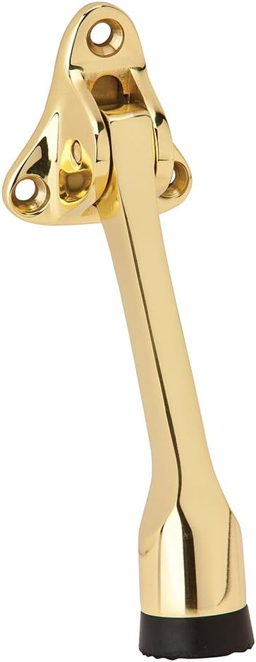 Schlage SP455A3 Kick Down Door Holder, 4 in H, Aluminum, Bright Brass