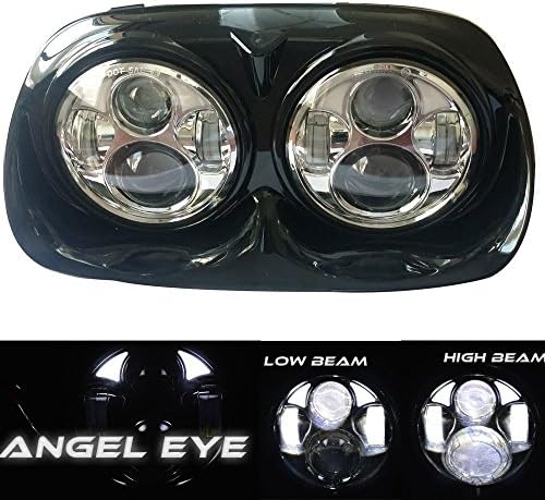 TURBO SII Dual LED Headlight for 2004~2013 Harley Davidson Road Glide (CHROME) Motocycle Projector Day Maker Replacement