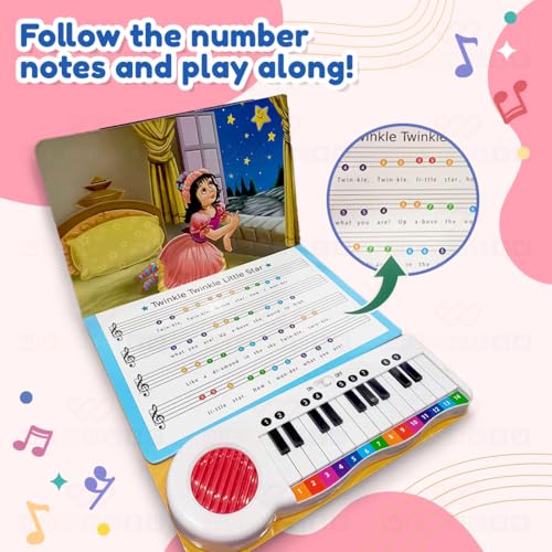 Image of Wembley Educational Piano Soundbook for Kids| Musical Book with 5 Classic Nursery Rhymes for| Kids Learn & Play Sound Book with Rhymes| Ideal As A Gift for Interactive Learning for Age 1 and Up