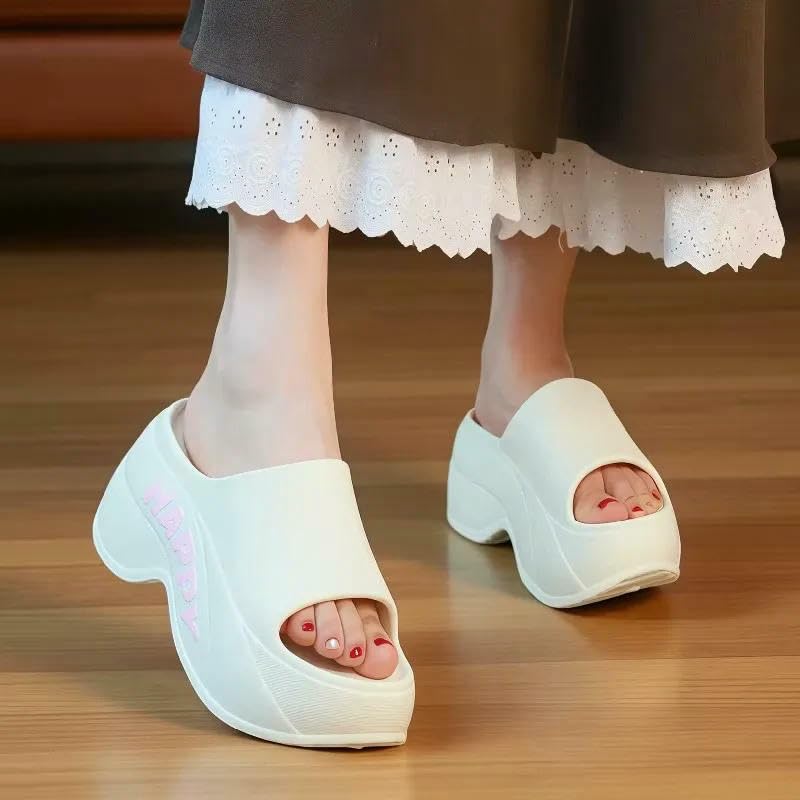 Mules à bout ouvert légères avec sabots sandales plateforme de 7,5 cm - 4