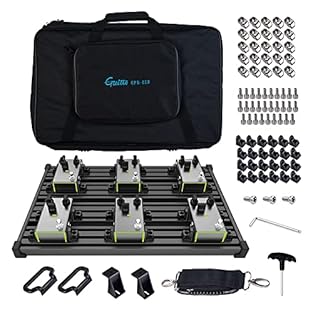 Secure Clip-On Design: This pedalboard features a unique design that securely holds your guitar effects pedals with fixture blocks, making setup and changes quick and hassle-free Sturdy Construction: This pedalboard is made of aluminum alloy, which i...