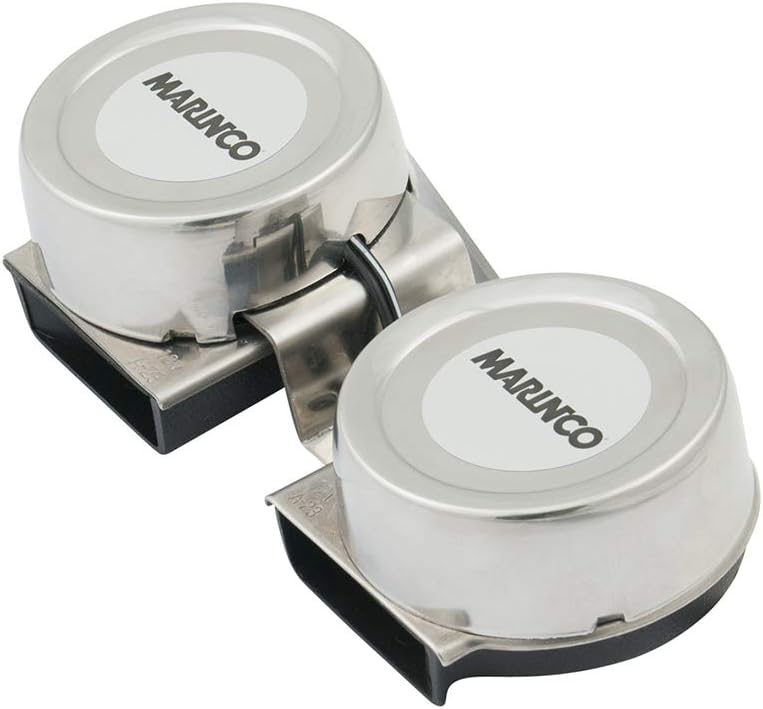 10001 - Aftermarket Replacement Ongaro Mini Compact Twin Horn - 12v Compatible with Schmitt Marine