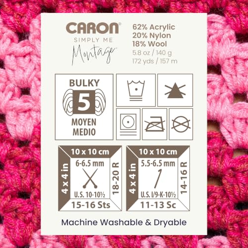 Image of Caron Simply Me Montage Abalone Yarn - 3 Pack of 140g /5oz - 62% Acrylic 20% Nylon 18% Wool - #5 Bulky - 172 Yards - Knitting /Crochet