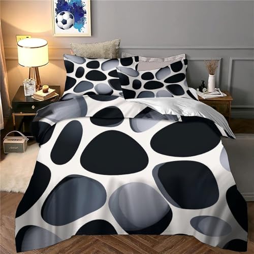 Housse de couette 3D avec fermeture éclair parure de lit microfibre double géométrie - 6