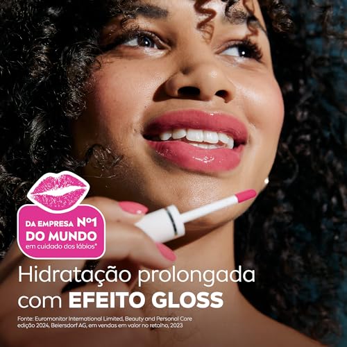 NIVEA Lip Oil Brilho Nutritivo Pink Rock 5,5ml - Hidratação prolongada, sensação não oleosa, lábios