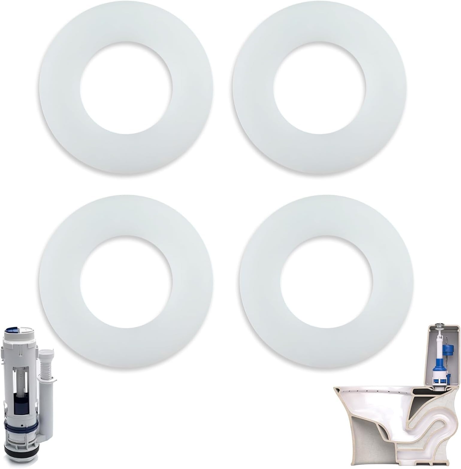 4 Pack Toilet Cistern Washer, Ideal Standard Flush Valve Seal Toilet Washer, Toilet Cistern Repair Kit Washer, Toilet Flush Repair Cistern Seal Diaphragm Washer Toilet Cistern Seal