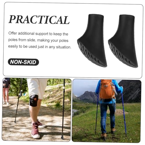 Embouts pour bâtons de randonnée en plastique - Manchons marche noir - 4