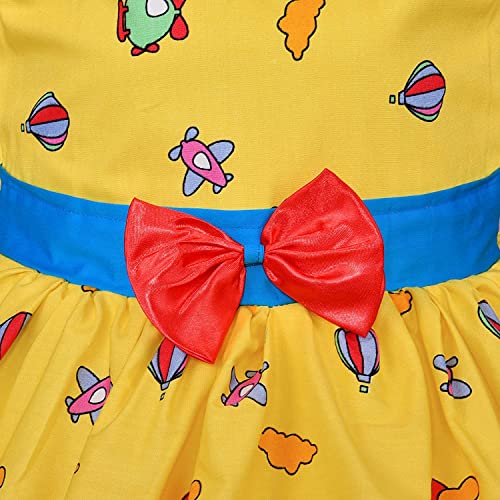 Image of Wish Karo Baby Girls Cotton Frock Causal Dress for Girls-Orange Dress - (ctn306)