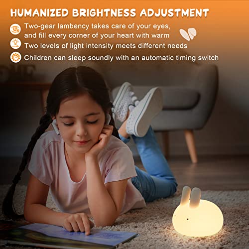 Booborny Led Bunny,Silicone Nursery Light For Baby And Toddler,Squishy Night Light For Kids Room,Animal Night Lights For Girls And Boys,Rechargeable Kawaii Lamp,Cute Lamps For Bedroom #TOP3