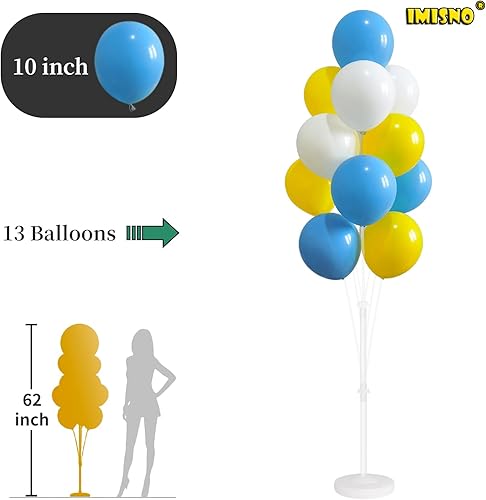 Miniatura 16 de Kit de columna de globos para piso, juego de 2, decoración de fondo de torre de globos con soporte, base y poste para bodas, baby shower, fiesta