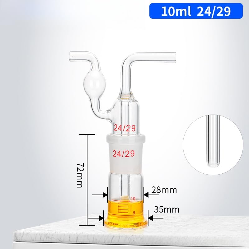 Laborflasche, Glas-Gasflasche mit geradem Rohr und Stopfen, 10–1000 ml, Laborexperimente(10ml (24))