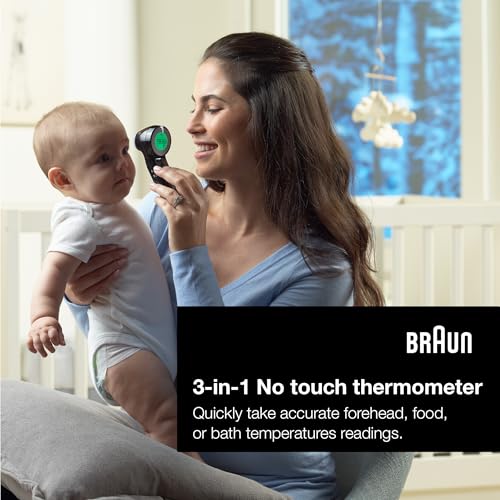 Image of Braun Sensian 7 Forehead 3-in-1 Non-Contact Infrared Thermometer, Age Precision Technology, Color-Coded Digital Display, Baby and Child Friendly, No. 1 Brand Recommended by Pediatricians