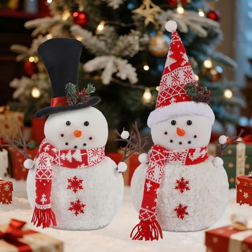 Cllayees 2 Pack 16 Inch Christmas Plush Snowman Doll...