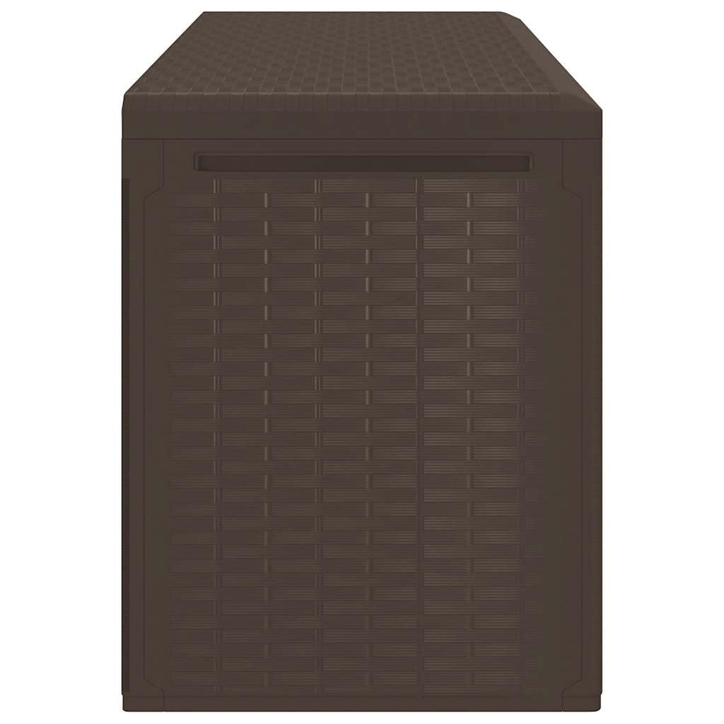 Générique Contenitore da giardino in polipropilene marrone 114 x 47 x 60 cm, contenitore per cuscini, cuscini, coperte e strumenti, design senza tempo per terrazza ed esterno