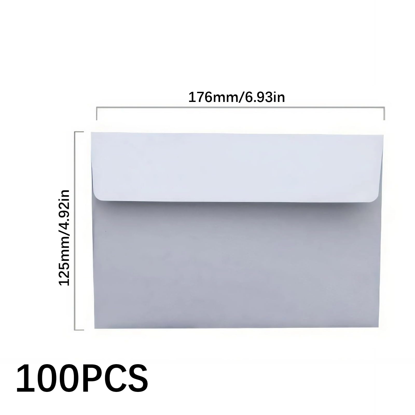 Lot de 100 enveloppes blanches en papier 300 g/m² 12,7 x 17,8 cm pour invitations de mariage, cartes de vœux, notes d'écriture, cartes d'invitation