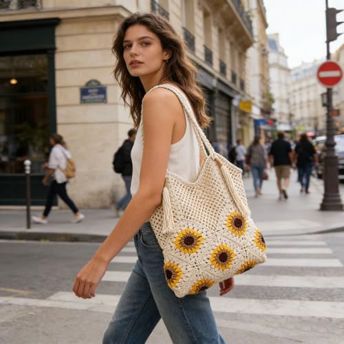 Image of Hand-woven Soft Large Straw Shoulder Bag Retro Boho Tote Bags Summer Beach Bag Rattan Handbag