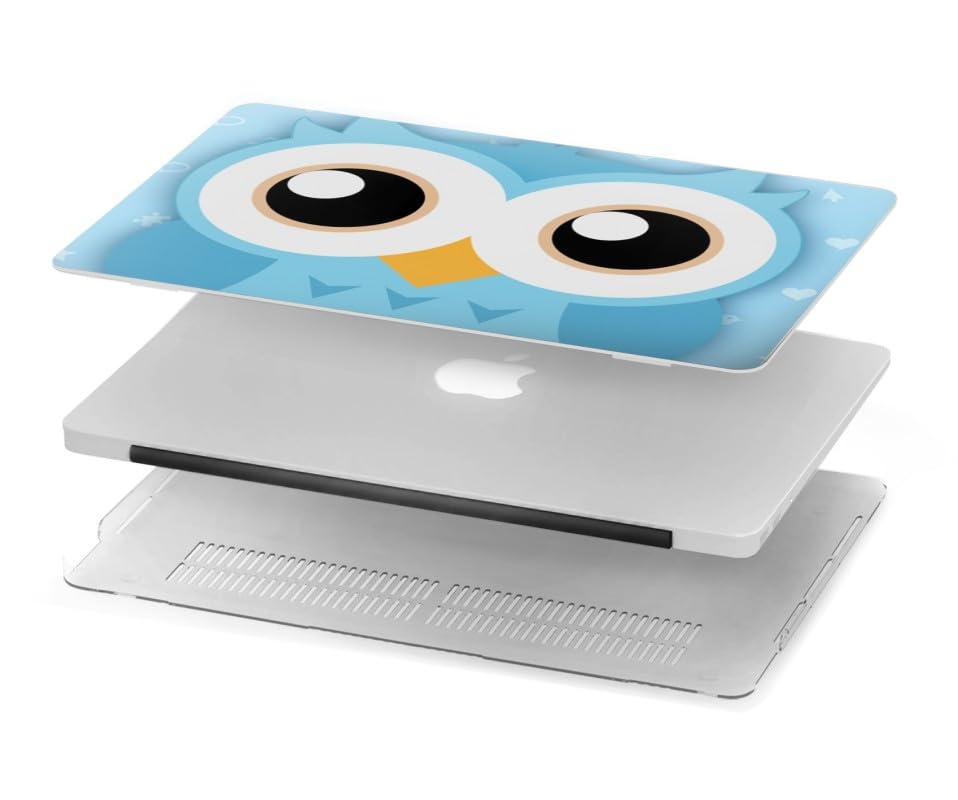 Coque MacBook Air 13 M2 M3 bleu hibou mignon pour A2681 A3113 A3240 - 3