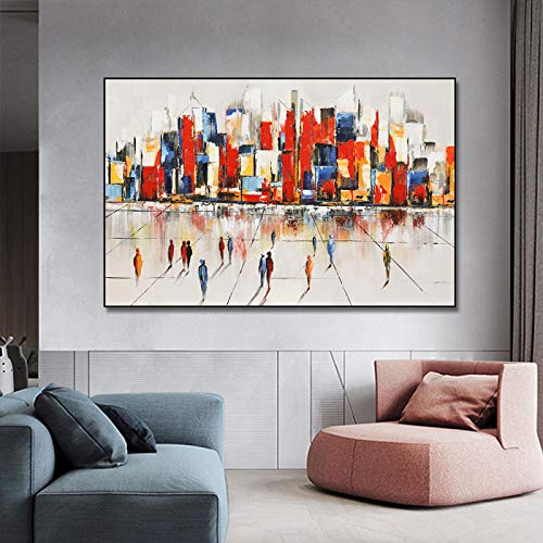 Moderne abstrait ville bâtiment affiche pour raviver un mur de salon vide 70x100