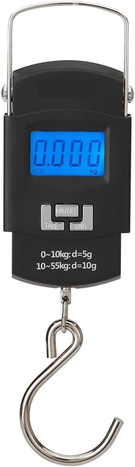 55kg/10g Electronic Digital Scale - Charging Hanging Hook Scale for Fishing and Travel Weighing