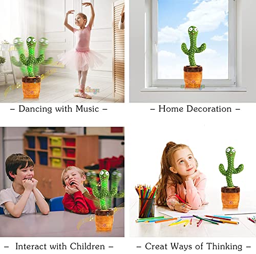 Image of Zest 4 Toyz Dancing Cactus Toy for Kids Rechargeable Talking Cactus Toys Can Sing Wriggle & Singing Recording Repeat What You Say Funny Education Toy for Children