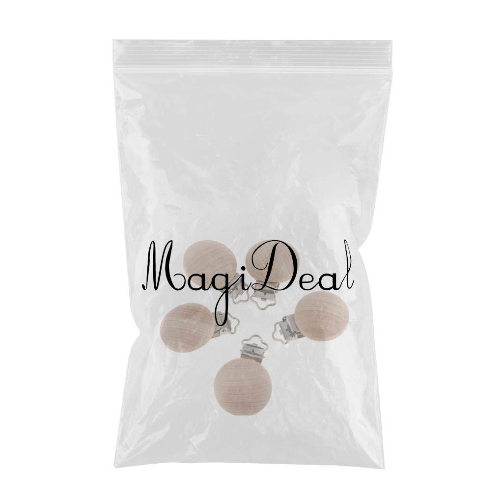 Meri SHOPP 5 Pieces Round Holes Wooden Dummy Pacifier Clip for Infant Baby 3.5mm As Per Description Baby | Feeding | Pacifier Clips & Cases - Image 4 thumbnail