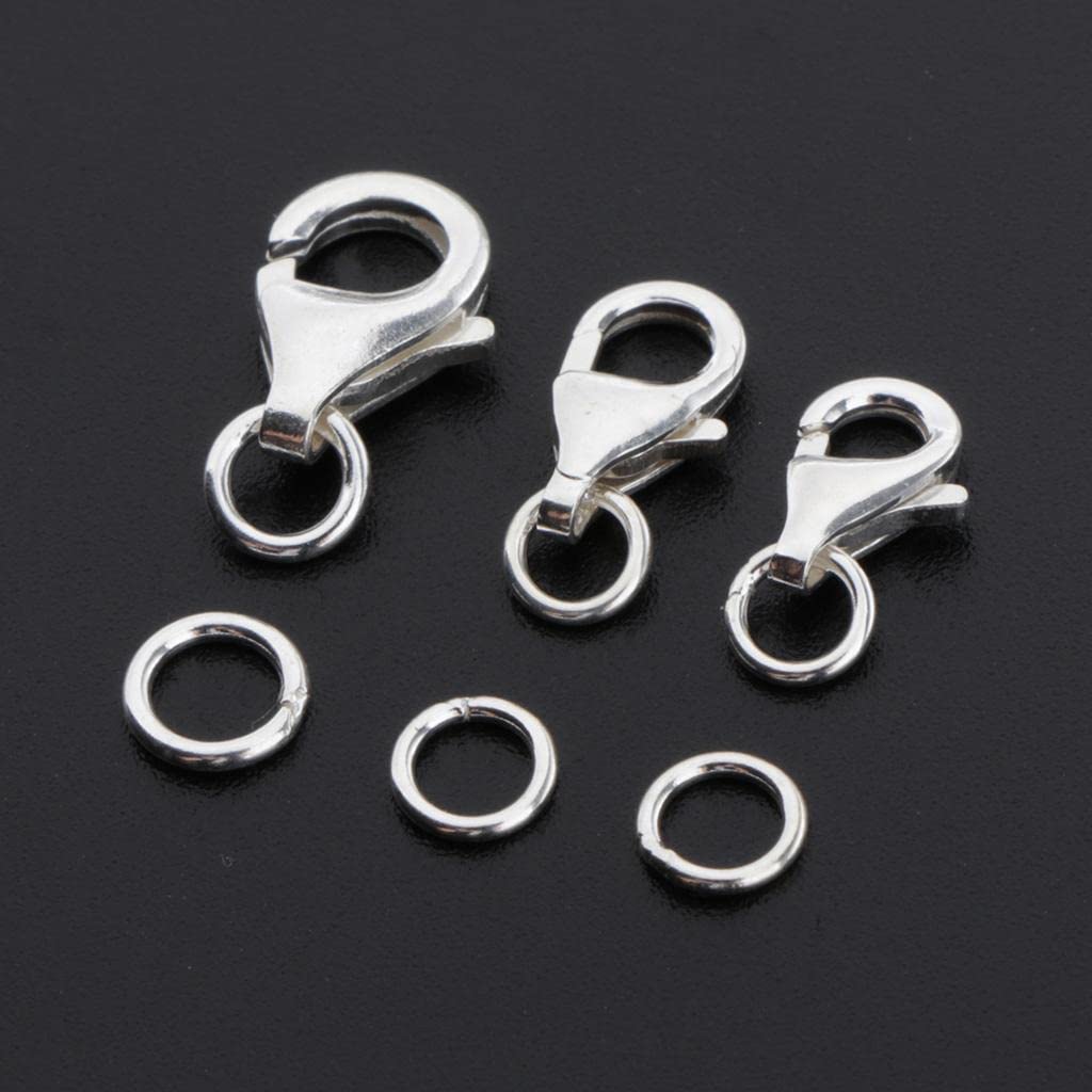 3 Set di Fermagli a Moschettone per Gioielli, Portachiavi Fai Da Te, Artigianato, 8,9 e 11 mm