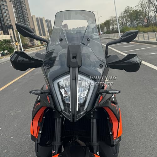 RUNNING PANTHER Windshield Deflectors for 390 790 890 ADV Adventure 2019-2022, Motorcycle Acrylic Front Wind Shield Air Deflector Windscreen Visor Accessories for 390 790 890 ADV 2020 (Smoke Gray) by RUNNING PANTHER - Image 5