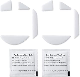 2 Sets White Rounded Curved Edges Mouse Feet Pads Skates Compatible for Basilisk X Hyperspeed Gaming Mouse