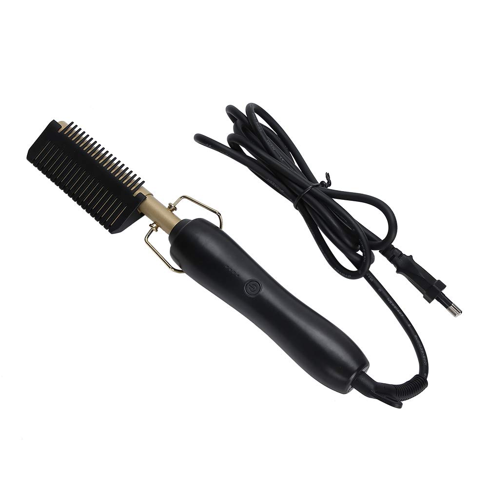 Pongnas Pettine Lisciante Elettrico per Capelli Uomo, Piastra per Capelli Doppio Uso Asciutto e Bagnato con Cavo Rotante a 360° per Barba e Acconciature, Riduce L'effetto, Doppie Punte, (Spina