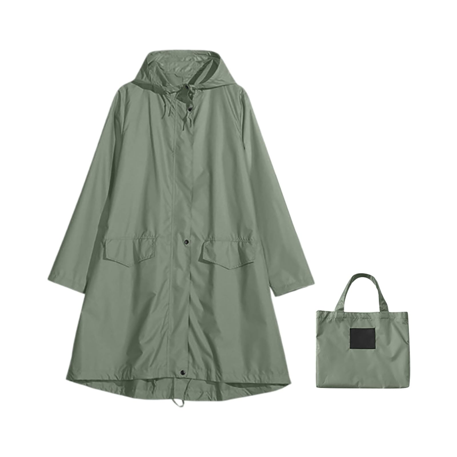 Poncho antipioggia da uomo, impermeabile, con cappuccio, leggero in PVC