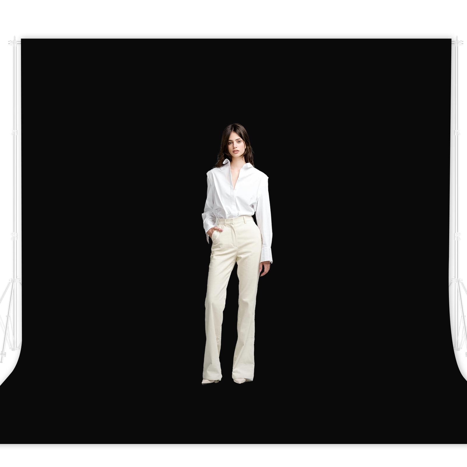 EMART 10x10ft Black Photo Backdrop for Photography, Large Plain Black Drapes Party Background Curtain | Polyester Fabric | Black Screen Sheet Video Studio Portrait Photoshoot Parties