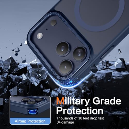 Image of YINLAI for iPhone 17 Pro Max Case 6.9-inch,Magnetic Compatible with MagSafe, Slim Matte Anti-Fingerprint, Shockproof Full Body Military Grade Protection for iPhone 17 Pro Max Cover, Deep Blue