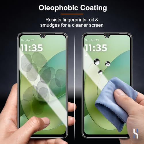 Image of Tempered Glass for Moto G06 Power - Military Grade 9H Screen Guard, Anti-Scratch, Shatterproof, Edge to Edge Full Coverage - Black Border
