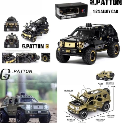 Image of DEOXY 1:24 G-Pattron Diecast Metal Car Toy With Pull Back Openable Doors & Light,Music Boys Gifts Toys For Kids,Black
