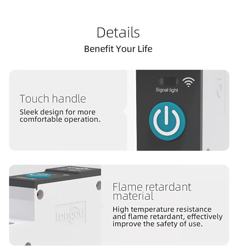 Interruptor Medidor Energia, Disyuntor Inteligente WiFi 1P Compatible con Alexa, Google Assistant, Smart Life, TUYA, Interruptor Inteligente DIY 32A con Control Remoto y Función de Tiempo Interruptor Medidor Energia, Disyuntor Inteligente WiFi 1P Compatible con Alexa, Google Assistant, Smart Life, TUYA, Interruptor Inteligente DIY 32A con Control Remoto y Función de Tiempo