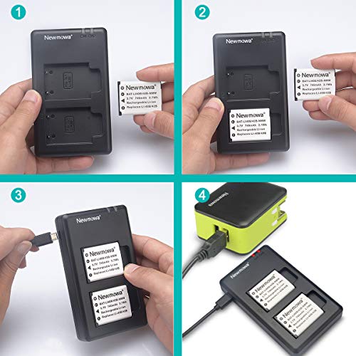 Newmowa Li-42B Replacement Battery (2 Pack) And Dual Usb Charger Kit For Olympus Li-42B/Li-40B,Fujifilm Np-45S And Olympus Stylus 1040 1060 1070 7000 7010 7020 7030 7040 Tough 3000 Tg-310 Tg-320 Vr310 #TOP5