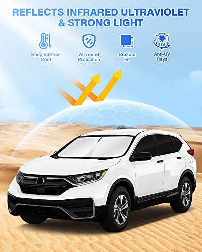 Image of Canvcle Window Shades for Honda CRV 2017-2022 CR-V Accessories Windshield Sun Shade Side Rear Window Cover Sunshade Sun Visor Shield Privacy Protection for Camping Keep Vehicle Cool Black 8PCS