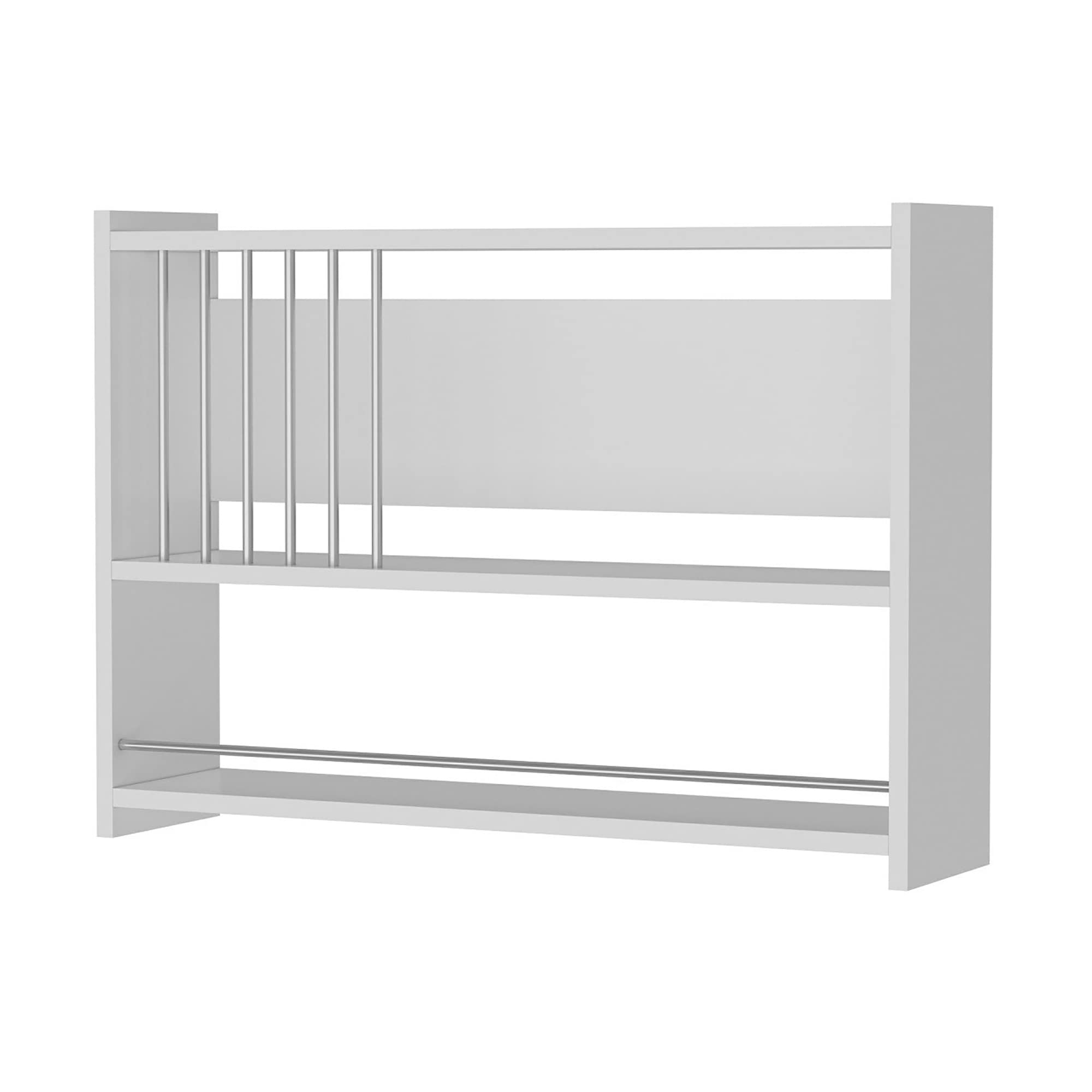 Scaffale Pensile 43x37.5x11 Cm | 3 Ripiani | Struttura Metallo Nero | Per Bagno O Cucina - Foto 8